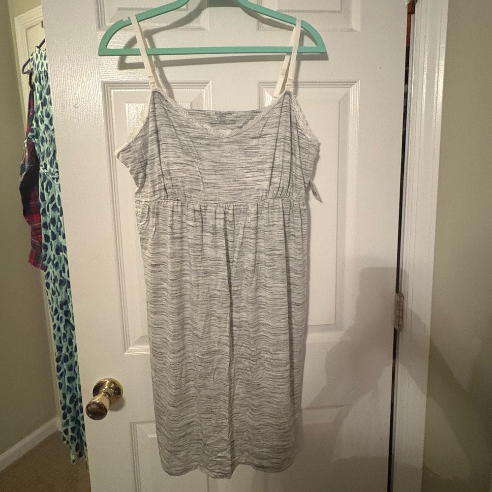 Motherhood Gray Lace Trim Top Dress